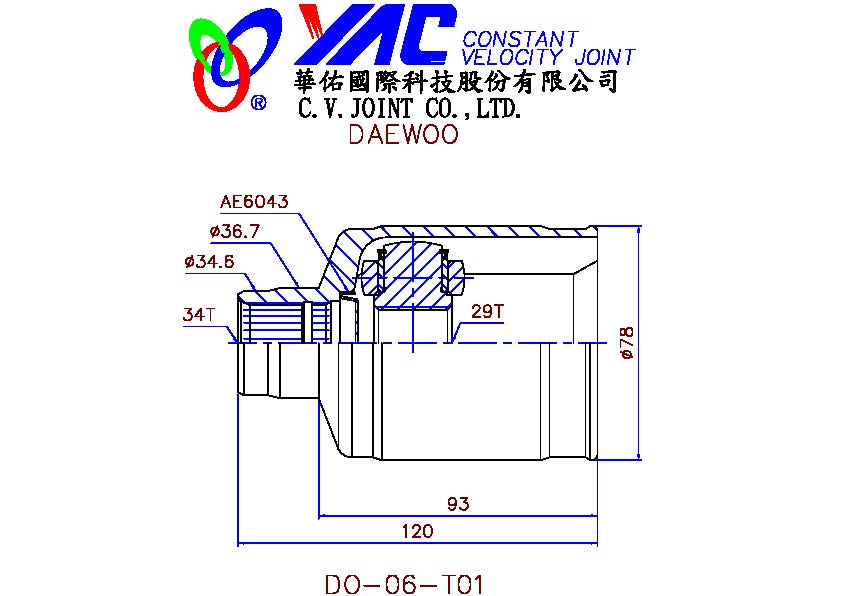 C.V. JOINT CO., LTD C.V. JOINT DRIVE SHAFT UNIVERSAL JOINT HUBS ACCESSORIES  INBOARD JOINT 4WD LOCKING HUBD YAC